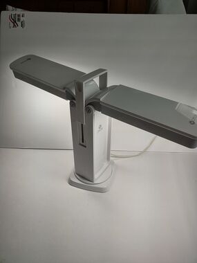 OttLite Folding Desk Lamp Two Lights Duo Bulb Handle White Excellent